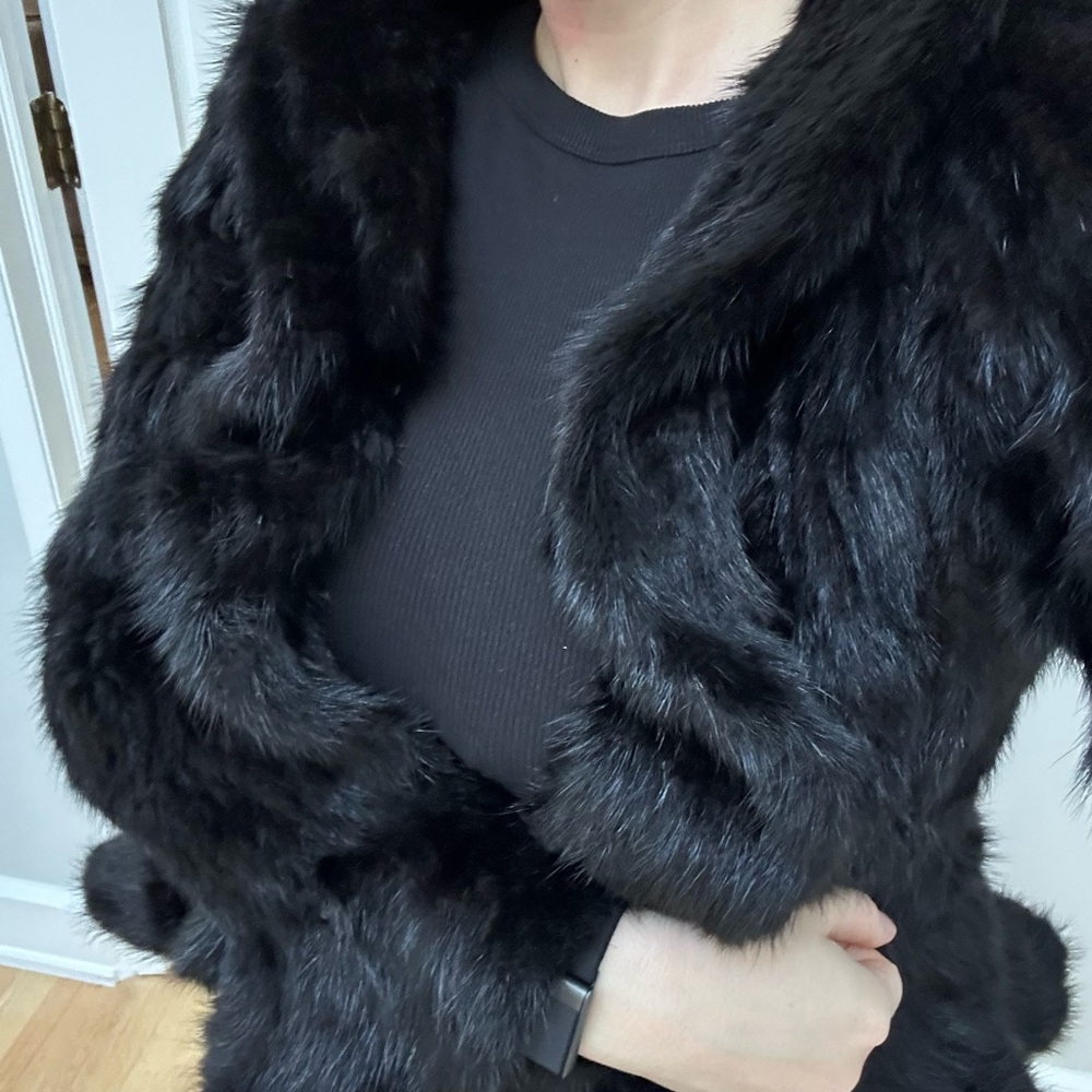 Elegant Black Faux Fur Women's Jacket